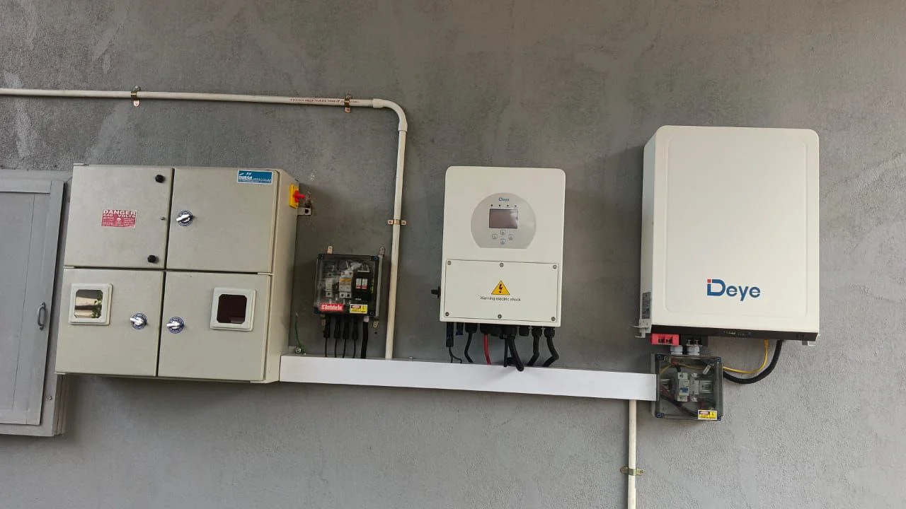 Solar Inverter and Main Electricity Board at Our Solar Installation Site of Solar Rooftop.