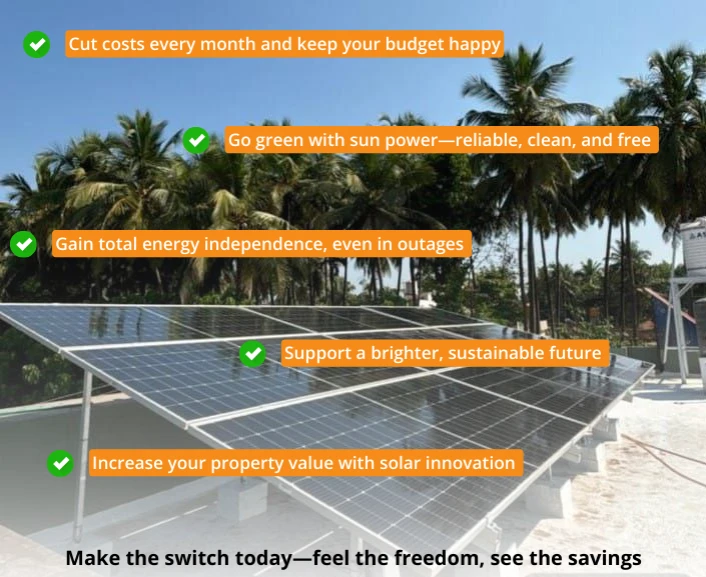 Slash Your Energy Bills, Boost Your Savings Cut costs every month and keep your budget happy Go green with sun power—reliable, clean, and free Gain total energy independence, even in outages Support a brighter, sustainable future Increase your property value with solar innovation Make the switch today to hybrid solar—feel the freedom, see the savings